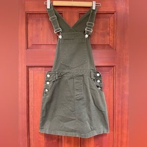 wild honey olive denim overall dress